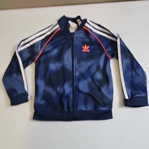 Kids Adida Full Zip Track Jacket Size 4T 4 Toddler Blue Stripes 4-5 Years Boys  - Picture 1 of 7