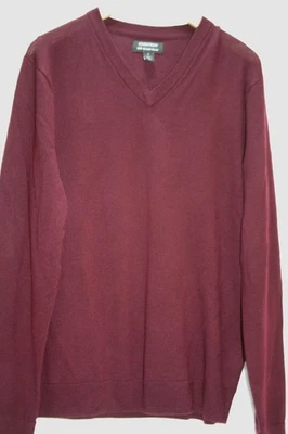 Suéter Nordstrom Para Hombres Grande Cuello en V Borgoña Lavable Lana Merino Capa Clásica Foto 1 de 4