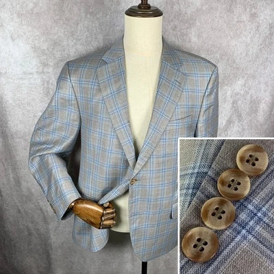 Chaqueta Blazer Peter Millar Hombre 44S Gris Ventana Lana Abrigo Deportivo Traje Foto 1 de 4