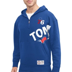 Sudadera con capucha Tommy Jeans Royal Philadelphia 76ers Bernard media cremallera para hombre - Imagen 1 de 2