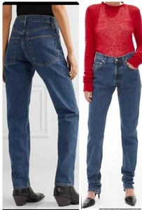 Jeans donna Helmut Lang blu dritto $200 taglia 27 alti 🇮🇹 dall'Italia vita 29 - Foto 1 di 12