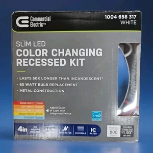 Commercial Electric 4" LED Slim Color Changing Recessed Kit 1004-658-317   - Picture 1 of 6