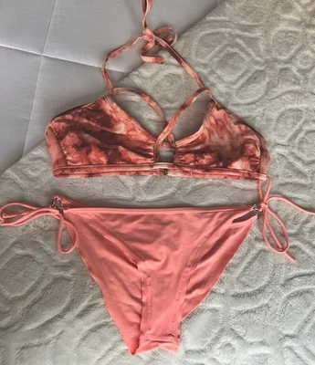 MEZCLA BODY GUANTE BIKINI PARTE INFERIOR L Y XHILARATION TOP M TRAJE DE BAÑO NARANJA MELOCOTÓN Foto 1 de 4