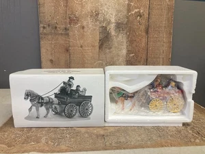 Dept 56 Snow Village 1997 HITCH-UP THE BUCKBOARD #54930 Horse Drawn Wagon - Picture 1 of 3