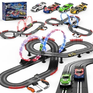 3 IN 1 Slot Car Race Track Sets with 4 High Speed Slot Cars, Electric Race Ca... - Picture 1 of 7
