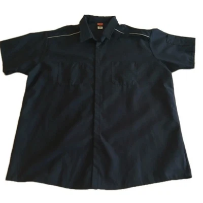Red Kap Work Shirt Mens 3XL Navy Blue 2 Pocket Work Uniform Short Sleeve Utility - Image 1 of 4