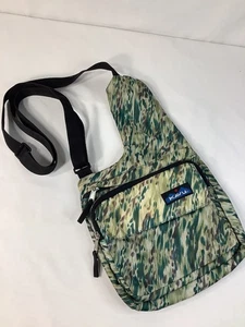 Women's KAVU Crossbody Bag Brown Teal Adjustable Strap - Picture 1 of 13