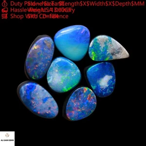 7 Pcs Lot Lab-Created Mix Doublet Opal 13.00 Cts Cabochon 7X8X3 mm TO 8X10X4 mm - Picture 1 of 16