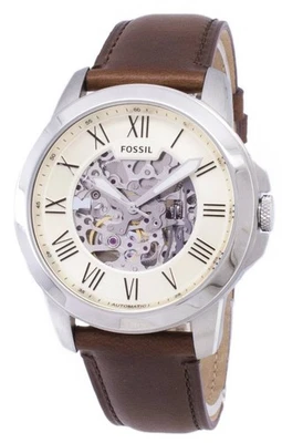 Fossil Grant Automatic Beige Skeleton Dial Luminous Hands ME3099 50M Mens Watch - image 1 of 4