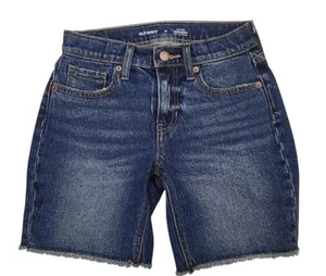 Old Navy Girl's Bermuda Denim Shorts Size 10 Stretch High Rise Cut Off Jeans - Picture 1 of 4