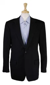 Tasso Elba Black 100% Cashmere Flannel Blazer Jacket 44L - Picture 1 of 8