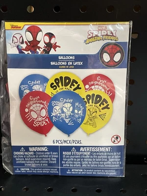 Marvel SPIDEY Y SUS INCREÍBLES AMIGOS GLOBOS DE LÁTEX (6) Fiesta de Cumpleaños Helio Foto 1 de 2