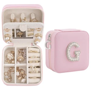 Birthday Gifts For Women, Initial Jewelry Box, Travel Jewelry Case, Gifts for... - Picture 1 of 7