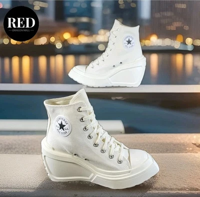 Converse Chuck 70 De Luxe Wedge Platform Heel Boots White A06479C - Women's 8 - Image 1 of 4