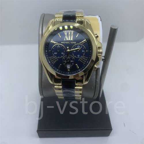 Orologio Michael Kors MK6268 Bradshaw oro quadrante blu cronografo unisex cassa 43 mm