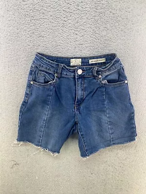 Pantalones cortos de mezclilla de tiro medio azul talla 6 de algodón para mujer Foto 1 de 4