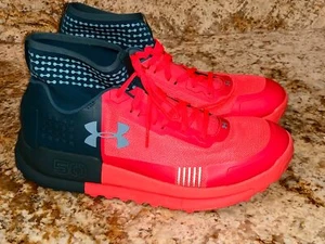 UNDER ARMOUR UA Horizon 50 Neon Coral Tourmaline Teal Hiking Shoes NEW Mens 10 - Picture 1 of 6