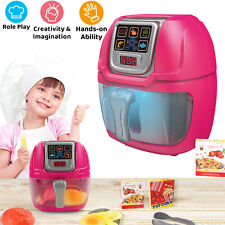 Pink Air Fryer Toy Pretend Play Toys Cooking Machine Role Play Set Kid Gift New