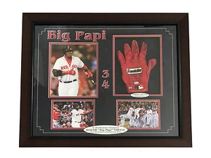 Guanto da battuta David Ortiz gioco usato incorniciato COA fanatici Red Sox autografo 8x - Foto 1 di 4