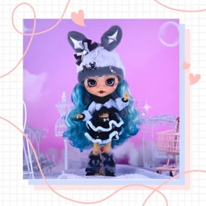12" Factory Blyth Doll Blue Mixed Long Hair Hand Painted Makeup Sleeping Eyes - Picture 1 of 3