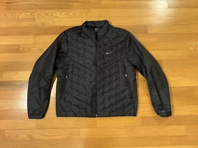 New M Nike Therma-Fit ADV Aeroloft Down Running Zip Jacket Black FB7556-010 Men - Image 1 of 4