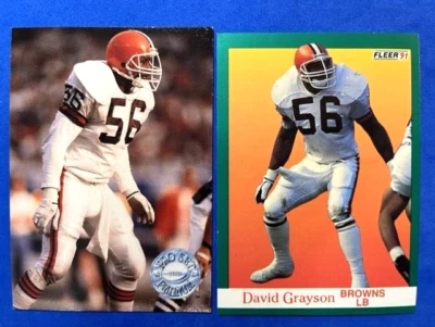NFL - David Grayson 1991 Pro Set Platinum & 1991 Fleer Football - Browns - Image 1 of 2