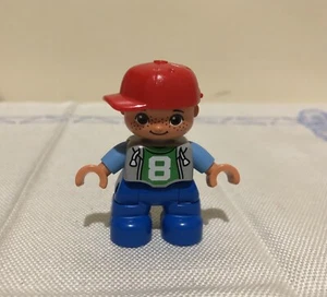Duplo lego Boy Basketball Red Hat No.8 Top Grey Jacket Blue Pants figure Item1 - Picture 1 of 8