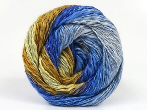 LOT OF 4 Ice LINEN VISCOT Yarn #82099 BLUE & GOLD SHADES Light Linen Cotton - Picture 1 of 4