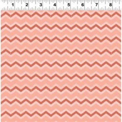 $4 Per Yard SNARKY CATS Chevron Coral Quilt Fabric #3060-39 - Image 1 of 2