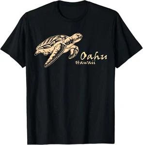 Oahu Sea Turtle Hawaii Aloha Waikiki Beach Sun Souvenir Gift T-Shirt Hoodie - Picture 1 of 11