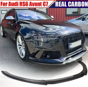 Kit de carrocería alerón labial delantero carbono real para Audi RS6 Avant C7 2013-2018 - Imagen 1 de 16