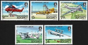 1985 Alderney Sg A18/A22 50th Anniversary of Alderney Airport MNH - Picture 1 of 2