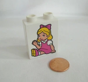 Lego Duplo CHICKEN POX GIRL PATIENT Flips! for Doctor PRINTED BLOCK - Picture 1 of 3