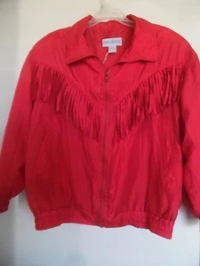 VTG Women  Silk House Red Jacket  sz Med - Picture 1 of 3
