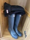 Hunter wellies Grey  size 7 Eu 40/41 Worn Once With Hunter Thermal Inner Sock