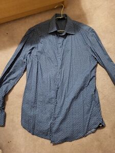 Emporio Armani Dress Shirt Mens Button Up Blue Long Sleeve Size Small Like New