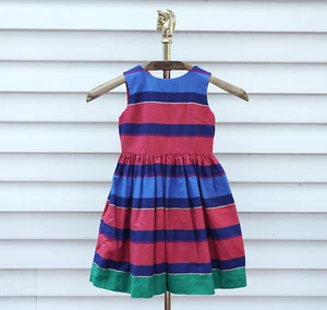Tommy Hilfiger Girls Red Blue Striped Tulle Dress - Picture 1 of 6
