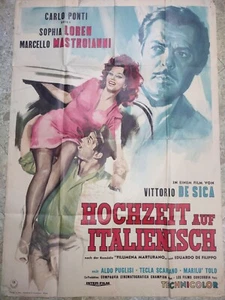 Poster film vintage Sophia Loren matrimonio stile italiano originale tedesco anni 60 - Foto 1 di 16