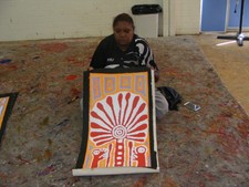 Samantha Daniels Napaltjarri  90 cm x 45 cm Linda Syddick  Grand Daughter 