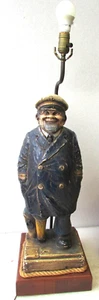 Scarce Vintage Figural LAMP Alfco NY Nautical Captain Peg Leg Sailor Statue - Picture 1 of 12