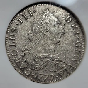 1777 PTS 4 Reales EL CAZADOR SHIPWRECK NGC Certified Strong Detail Rare *H947 - Picture 1 of 5