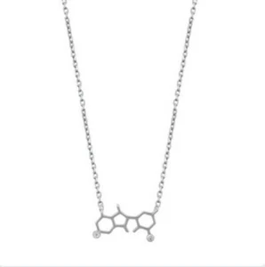 Serotonin molecule sterling silver necklace - Picture 1 of 1