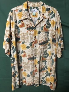Reyn Spooner Hawaiian Hula Girl Shirt sz.XL Retro - Picture 1 of 11