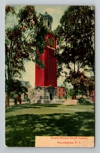 Carrie Brown Clock Tower Providence RI Rhode Island postal universidad sin publicar - Imagen 1 de 2