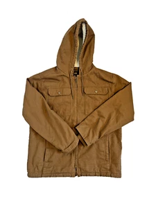 Chaqueta de trabajo Lee para hombre marrón con capucha de lona forro Sherpa - talla mediana - Imagen 1 de 11
