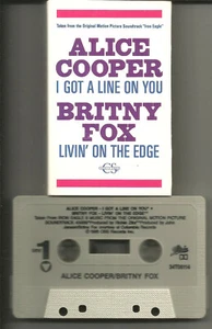 ALICE COOPER & BRITNY FOX I got Line / Livin CASSETTE TAPE Single IRON EAGLE - Picture 1 of 2