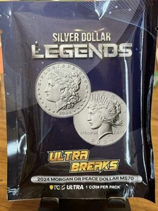 2024 PCGS ULTRA BREAKS MS70 DÓLAR DE PLATA MORGAN LEYENDAS DE LA PAZ PAQUETE SELLADO MONEDA - Imagen 1 de 2