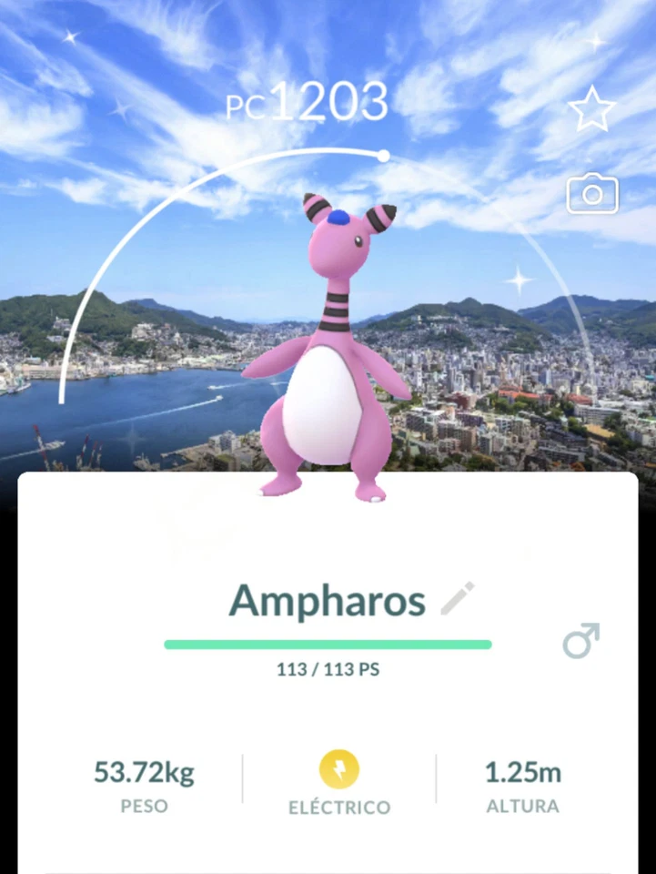 Shiny Ampharos Nagasaki background - P T C - Read Description - Image 1 of 1