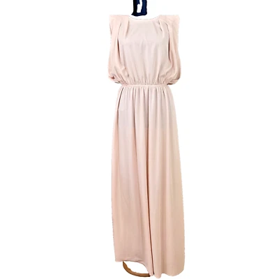 H&M Dress Formal Maxi Women's Size 8 Blush Open back Goddess high elastic waist - Image 1 of 4
