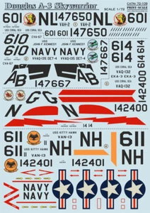 Print Scale 72-109 1/72 scale Decal for airplane - Douglas A-3 Skywarrior World - Picture 1 of 12